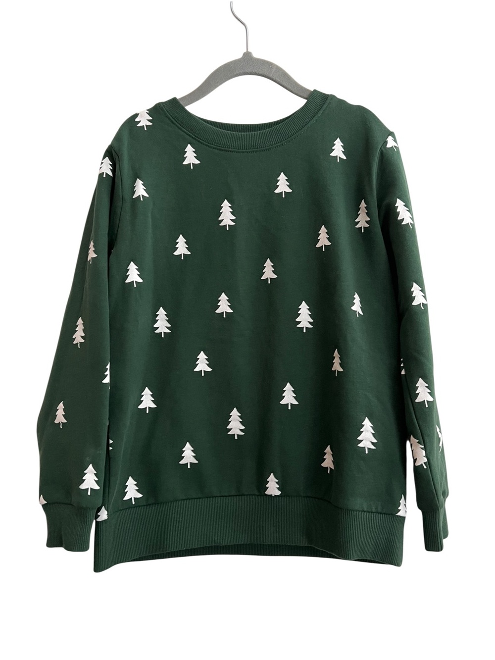 Petit Lem Dark Green Sweatshirt with White Tree Print